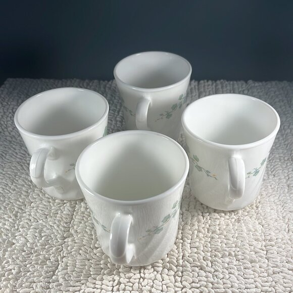 Set of 4 Vintage Corning Corelle CALLAWAY Pattern Swirl Style Coffee Cups - Picture 6 of 8